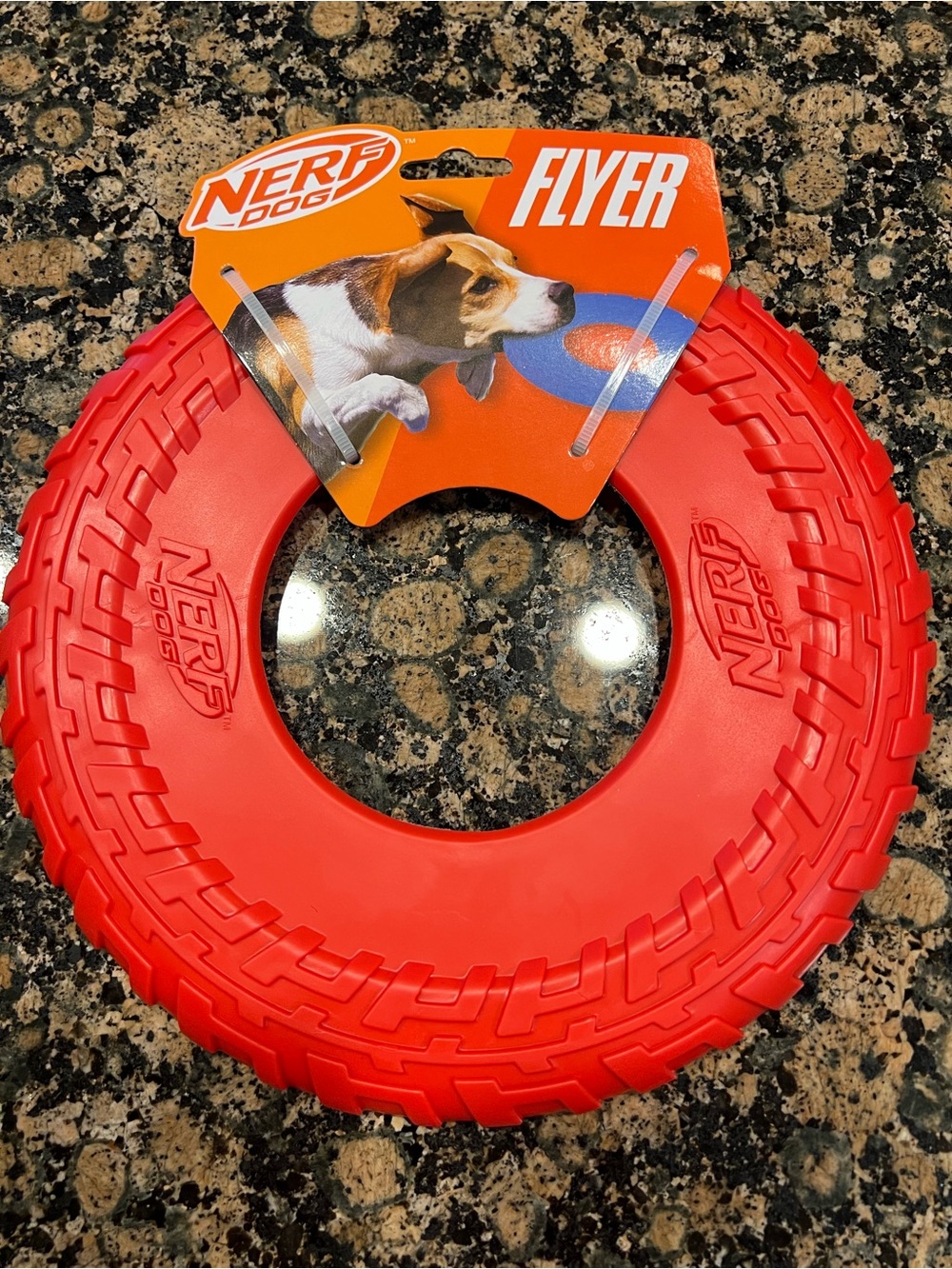 Large frisbee size dog nerf toy new red floating on water